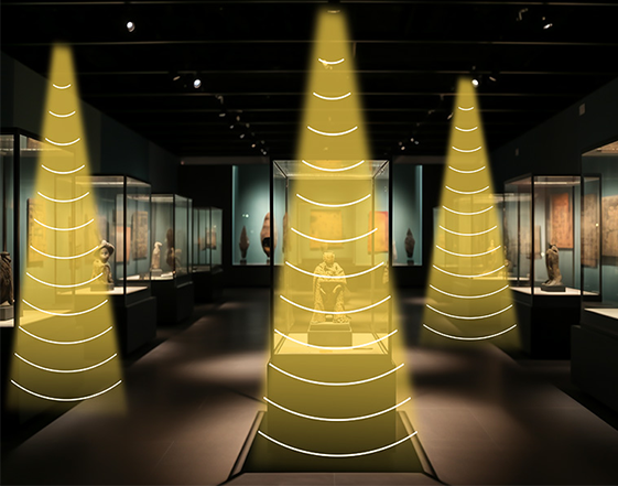 展览馆定向音响为展区参观者提供定向语音讲解信息。
