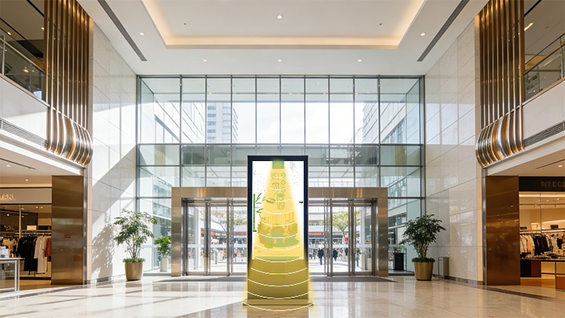 商场综合体入口大屏集成定向扬声器，声音分区，不干扰