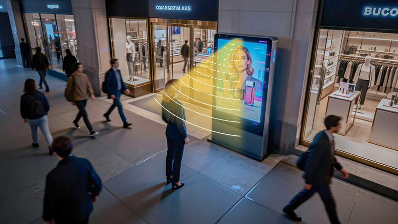 户外美妆LED广告大屏集成定向喇叭