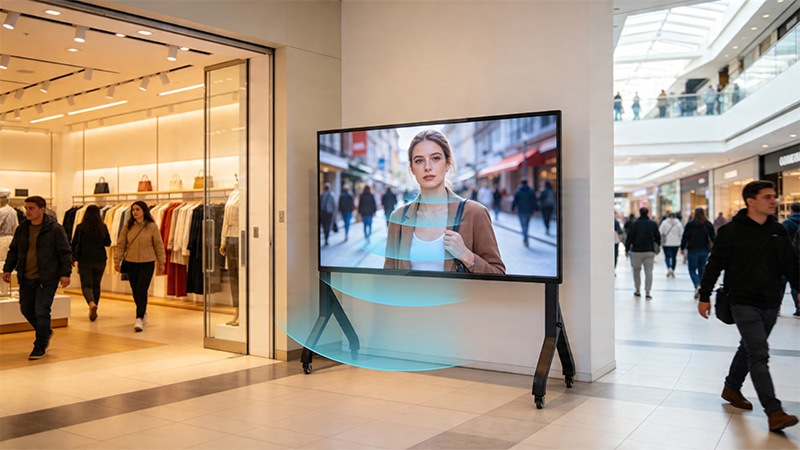 清听声学聚音屏Ultra专为商业显示场景设计