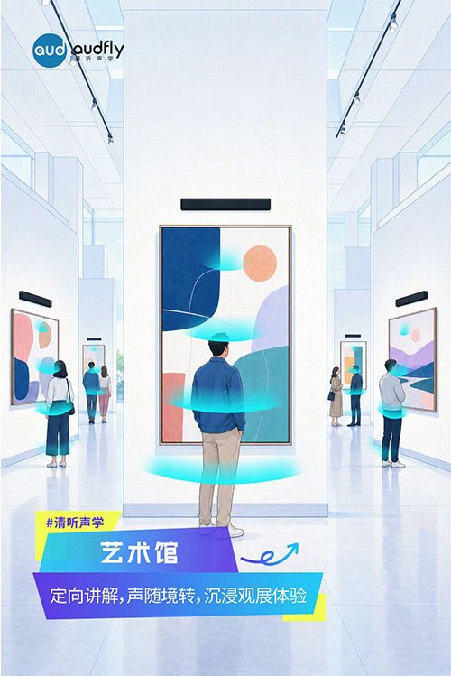 清听声学定向发声技术应用于博物馆和艺术馆展品讲解,实现走到哪听到哪的沉浸式观展体验